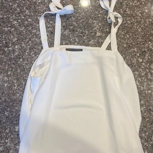 Banana Republic Ivory Dress Tank Top Tie Straps Medium date night